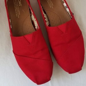 Toms Red Canvas Shoes